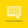 a white and yellow logo with a cursor and a book